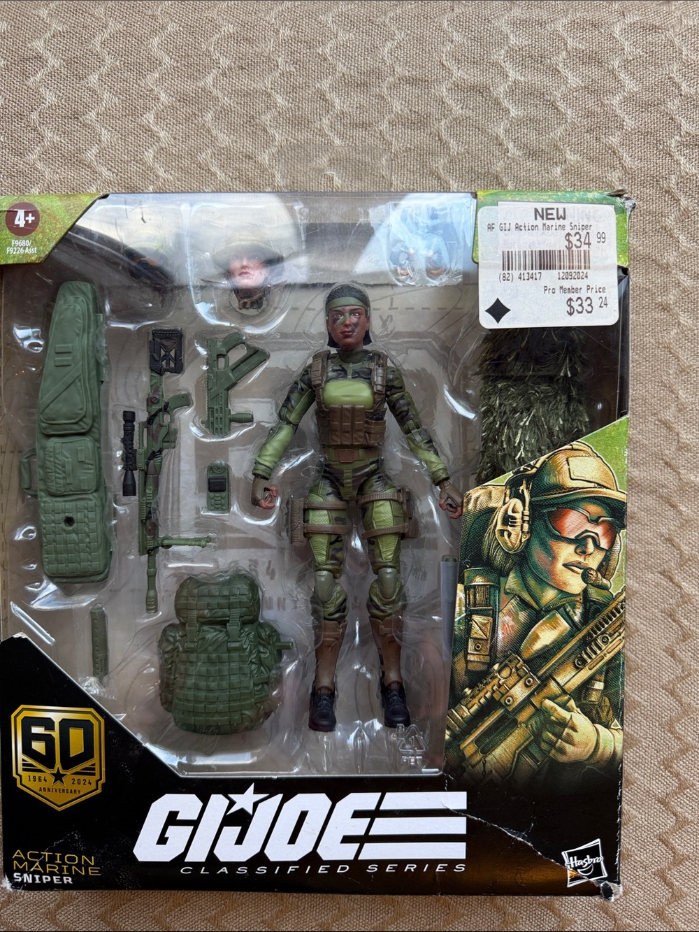G.I. Joe Classified Series Action Marine Sniper Figure - Green